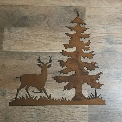 Buck with Pine Tree